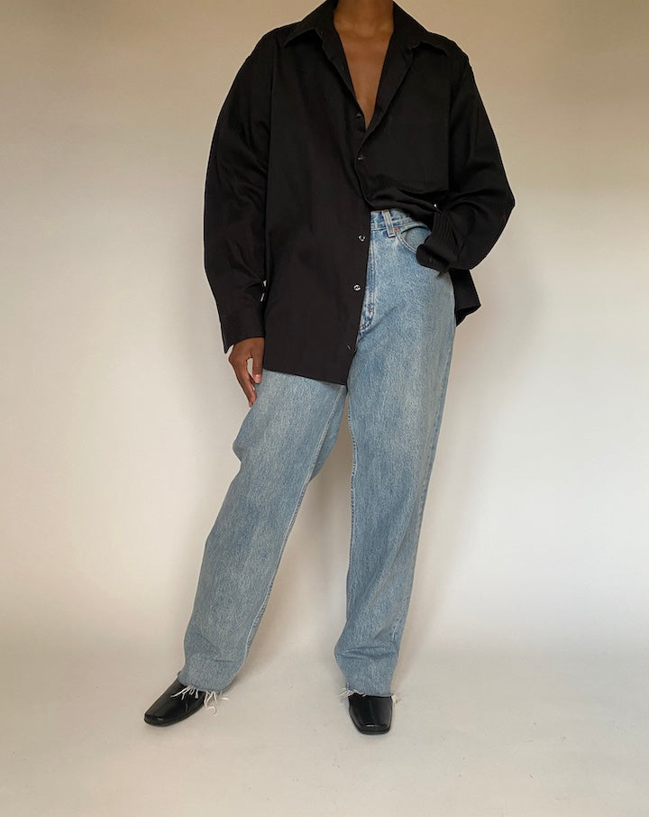 VINTAGE OVERSIZED BLACK SHIRT 4429