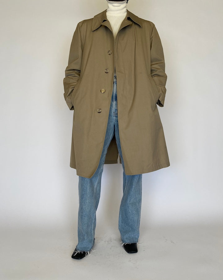 Vintage Oversized Beige Long Coat 4461