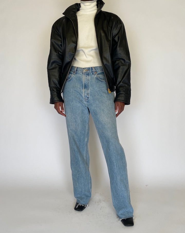 VINTAGE BLACK LEATHER JACKET 4464