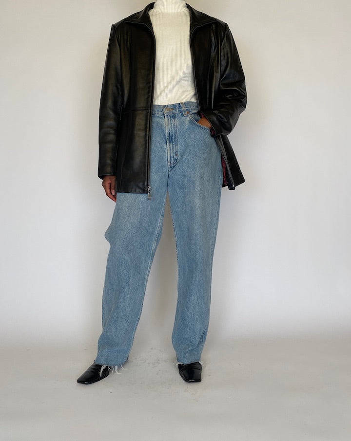 VINTAGE BLACK LEATHER JACKET 4467