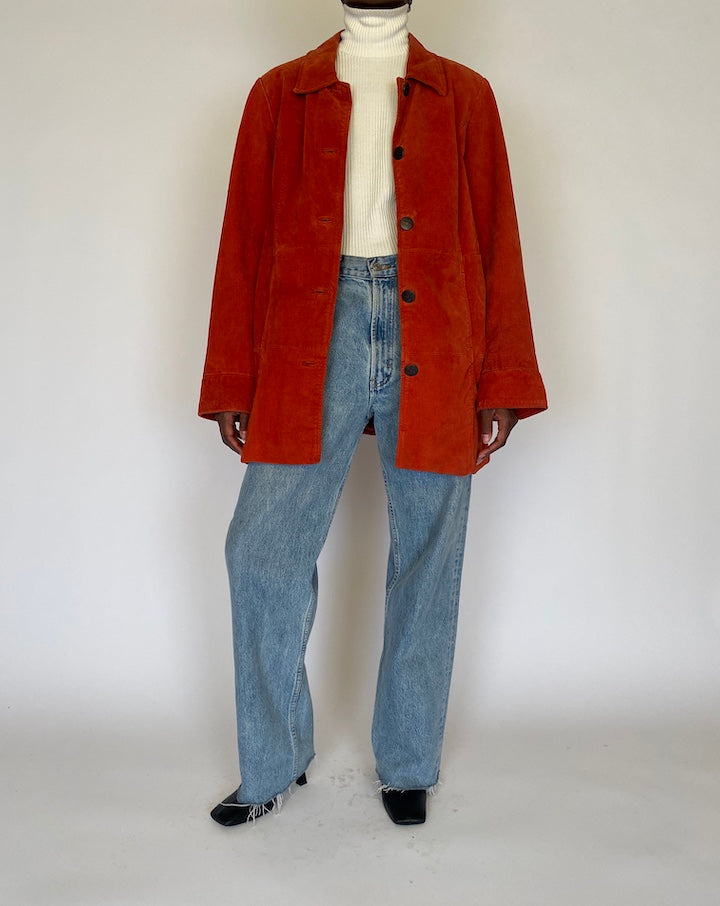 VINTAGE RED SUEDE LEATHER JACKET 4474