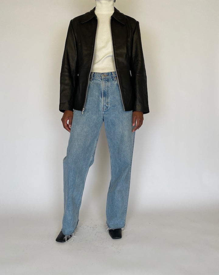 VINTAGE BLACK LEATHER JACKET 4478