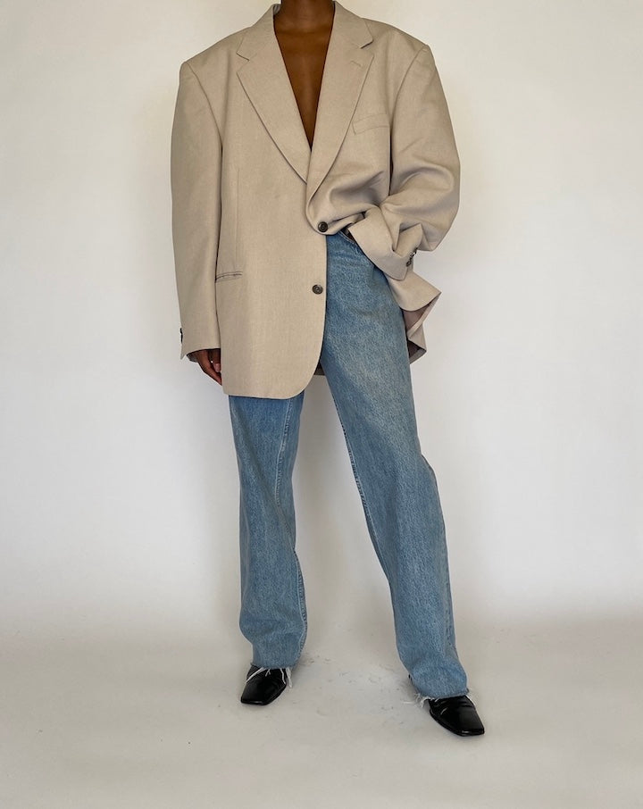 VINTAGE BEIGE OVERSIZED BLAZER 4488