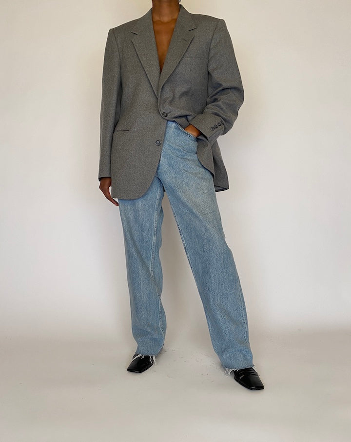VINTAGE GREY OVERSIZED BLAZER 4489