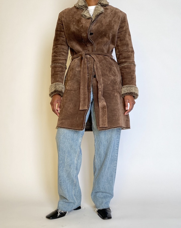 VINTAGE BROWN SUEDE COAT 4517