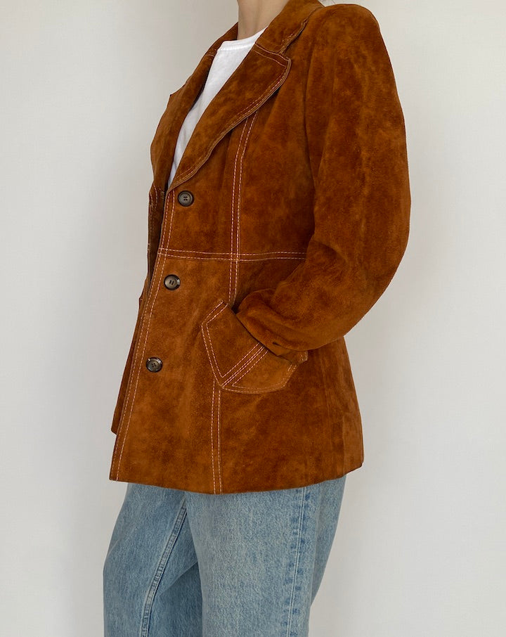 VINTAGE BROWN SUEDE LEATHER JACKET 4528