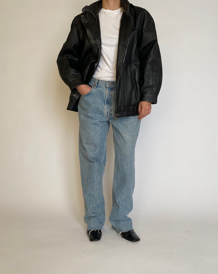 VINTAGE BLACK LEATHER JACKET 4576