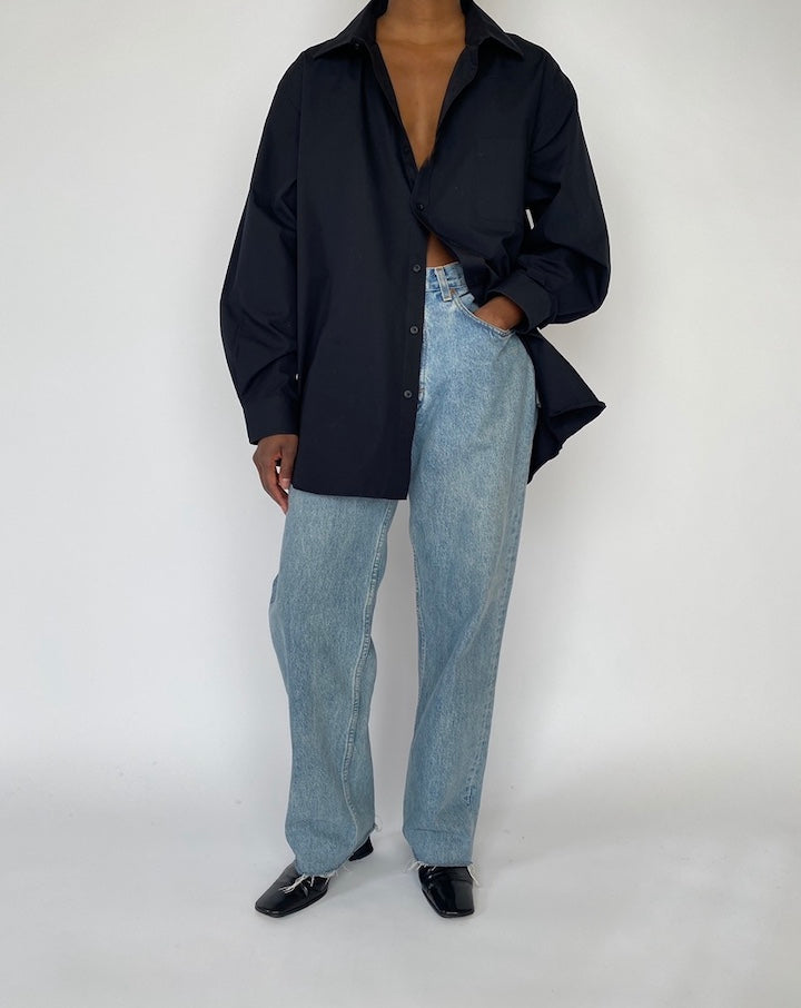 VINTAGE OVERSIZED BLACK SHIRT 4587