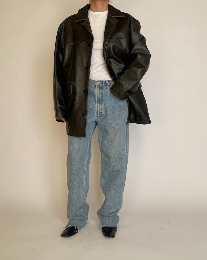 VINTAGE BLACK LEATHER JACKET 4607