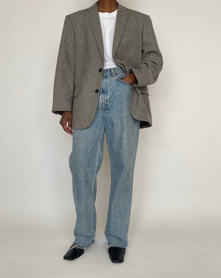 VINTAGE GREY WOOL BLAZER 4668