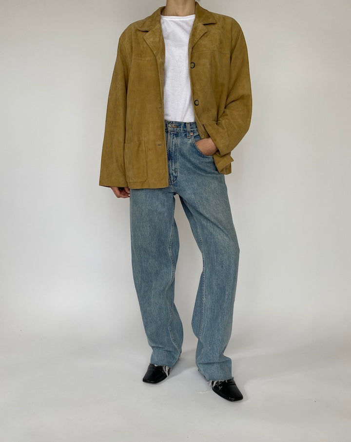 VINTAGE BEIGE SUEDE LEATHER JACKET 4702