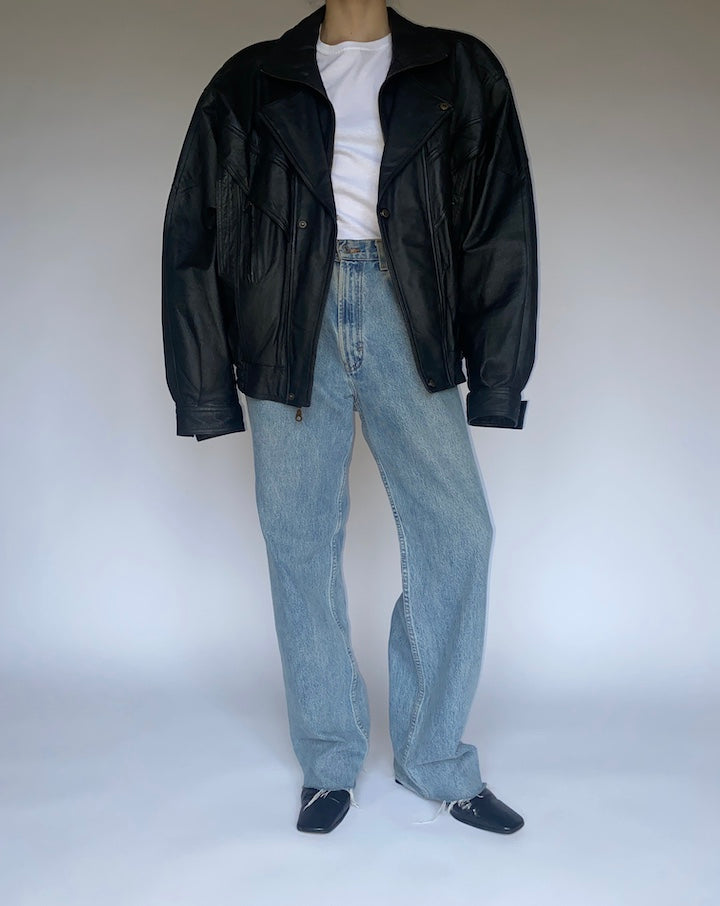 VINTAGE OVERSIZED BOMBER LEATHER JACKET 4739