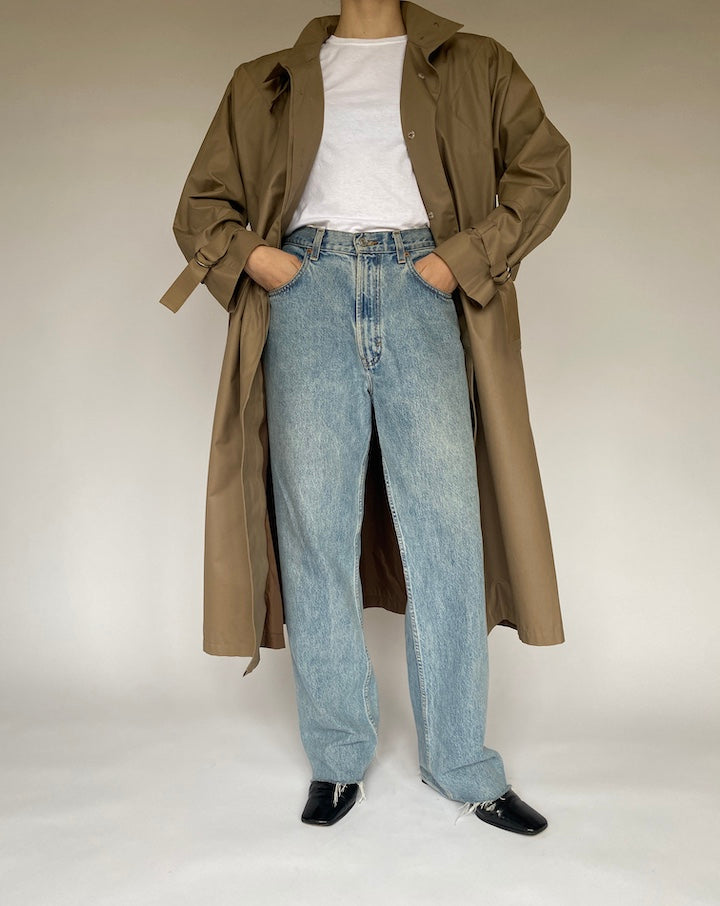 VINTAGE BEIGE LONG TRENCH COAT 4743