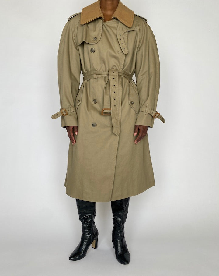 VINTAGE LONG BEIGE TRENCH COAT 4766