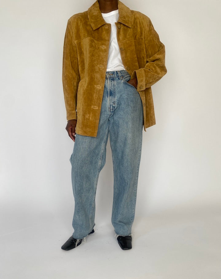 VINTAGE HONEY BROWN SUEDE LEATHER JACKET 4818