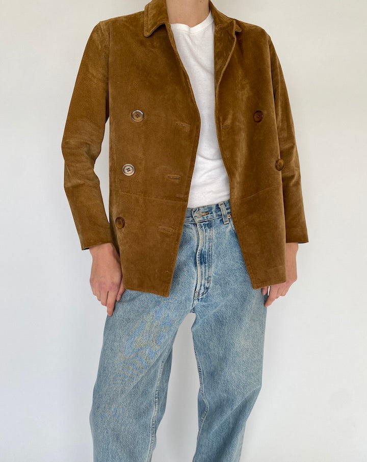 Vintage Brown Suede Leather Jacket 4847
