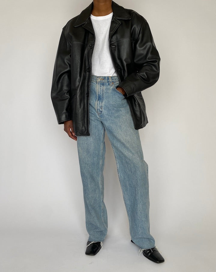 VINTAGE BLACK LEATHER JACKET 4851