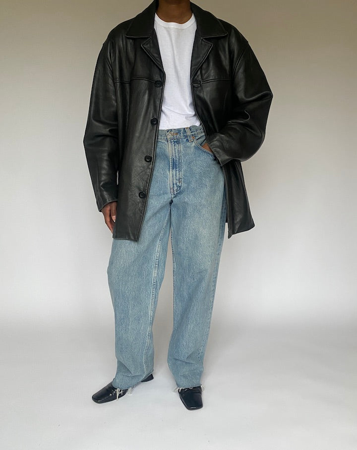 VINTAGE BLACK LEATHER JACKET 4861