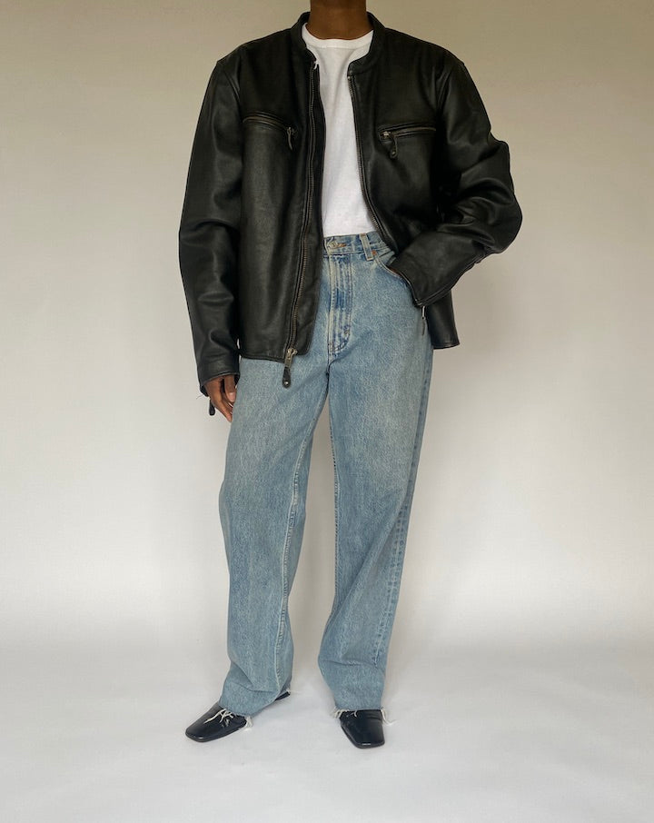VINTAGE BLACK LEATHER JACKET 4867