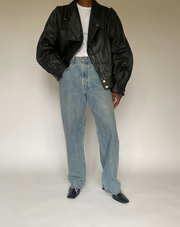 VINTAGE BLACK LEATHER JACKET 4874