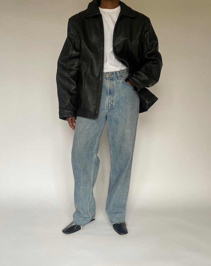 VINTAGE BLACK LEATHER JACKET 4878