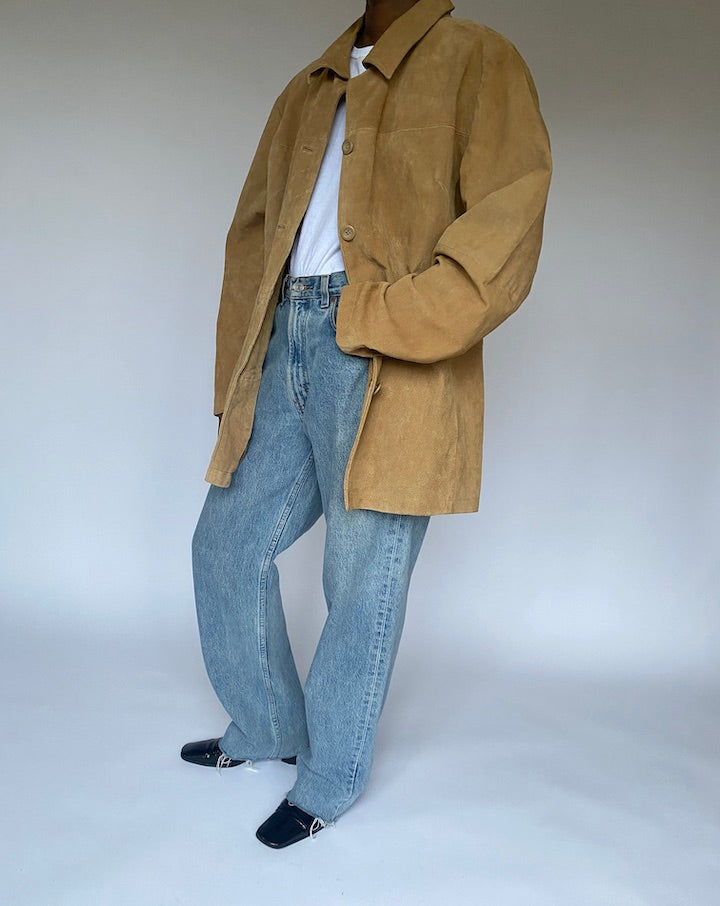 VINTAGE BEIGE SUEDE LEATHER JACKET 4880