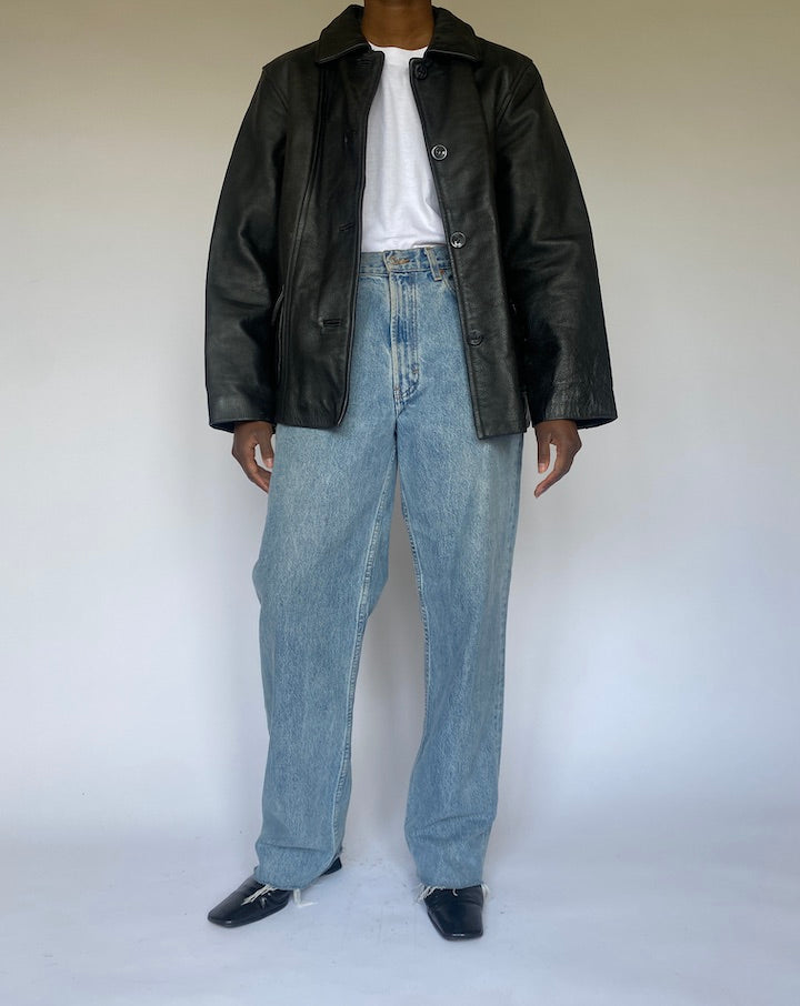 VINTAGE BLACK LEATHER JACKET 4933