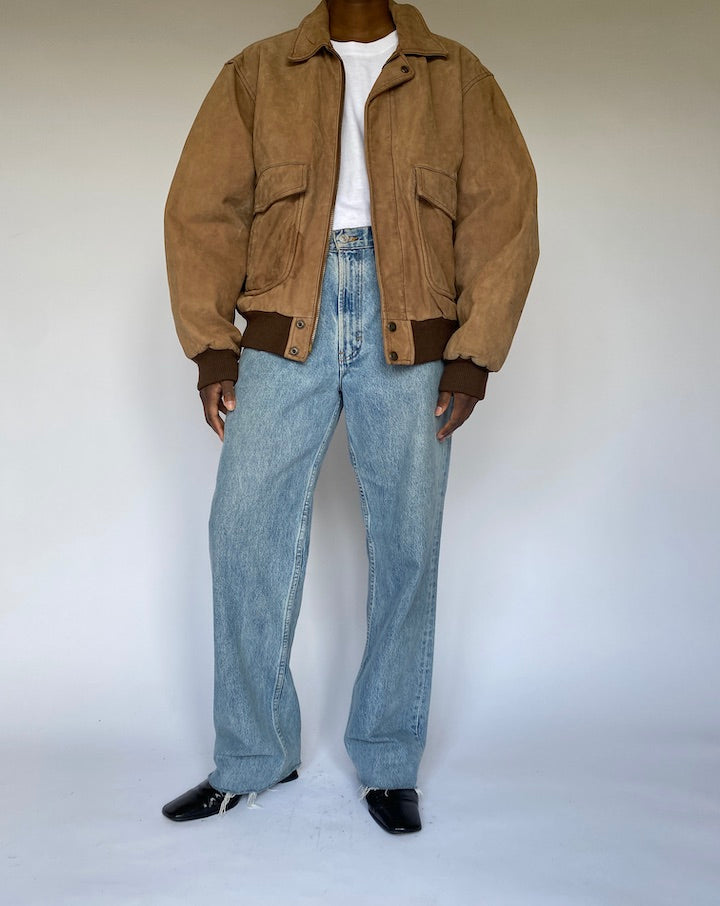 VINTAGE LIGHT BEIGE LEATHER JACKET 4940