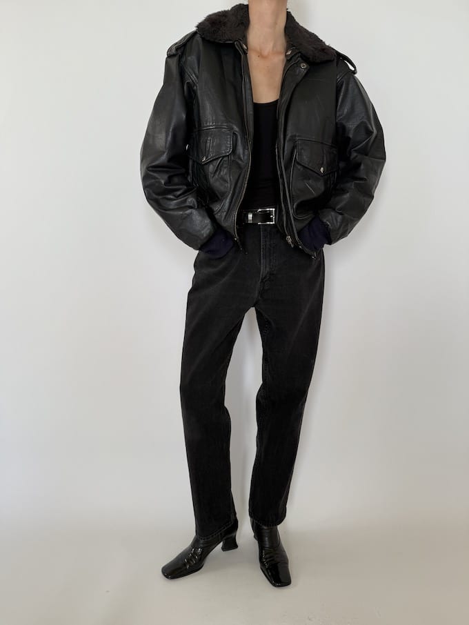 Leather jacket, vintage leather jacket, svc, shopvintagecollection