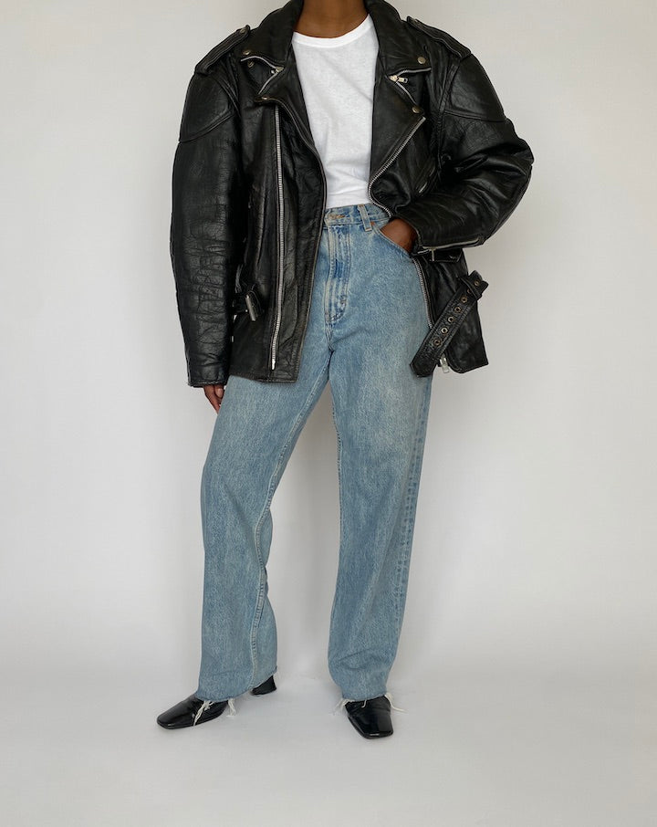 VINTAGE BLACK LEATHER JACKET 4967
