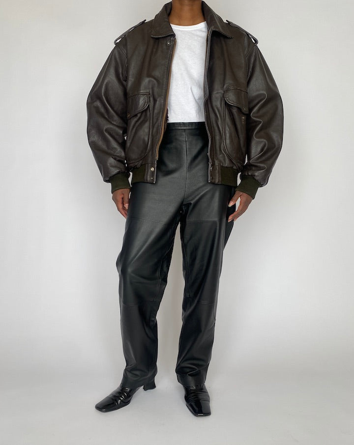 VINTAGE BROWN LEATHER JACKET 5004