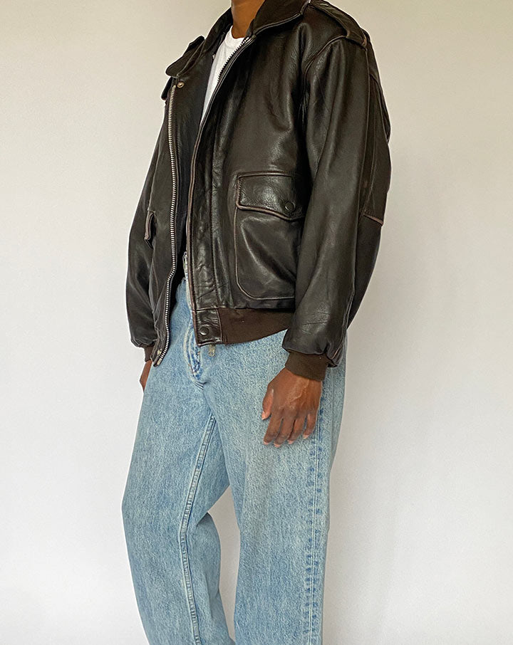VINTAGE BROWN LEATHER JACKET 5005