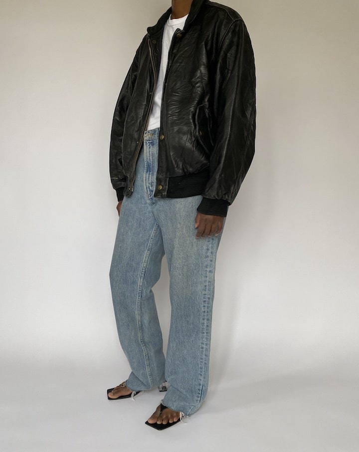 VINTAGE BLACK LEATHER JACKET 5013