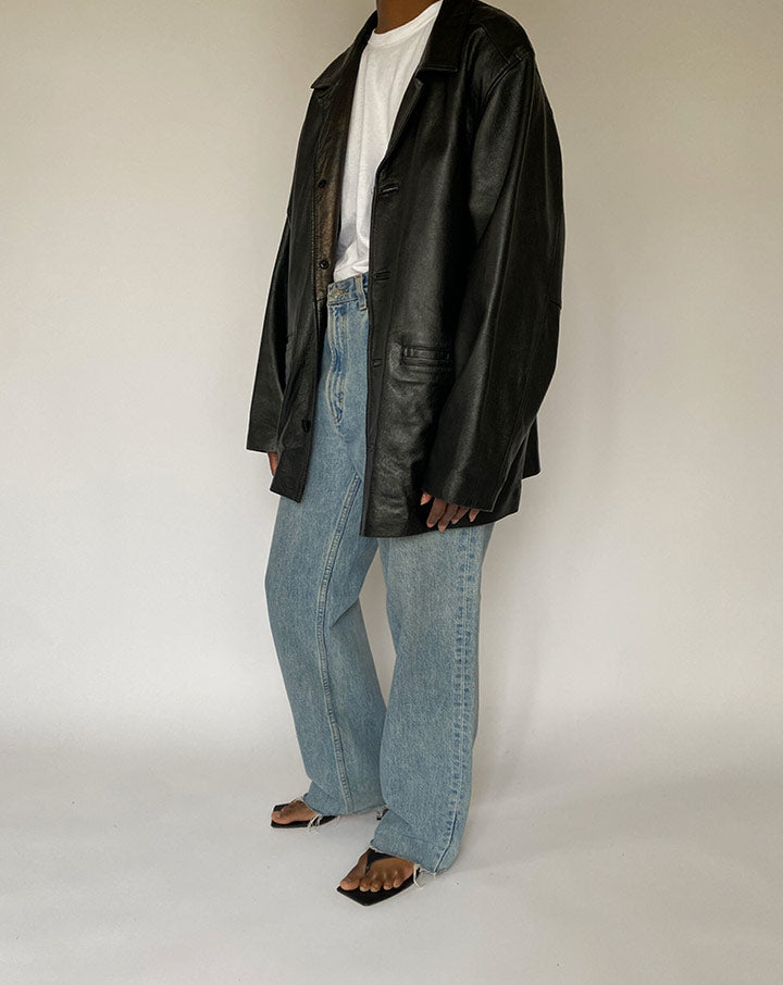 VINTAGE BLACK LEATHER JACKET 5023
