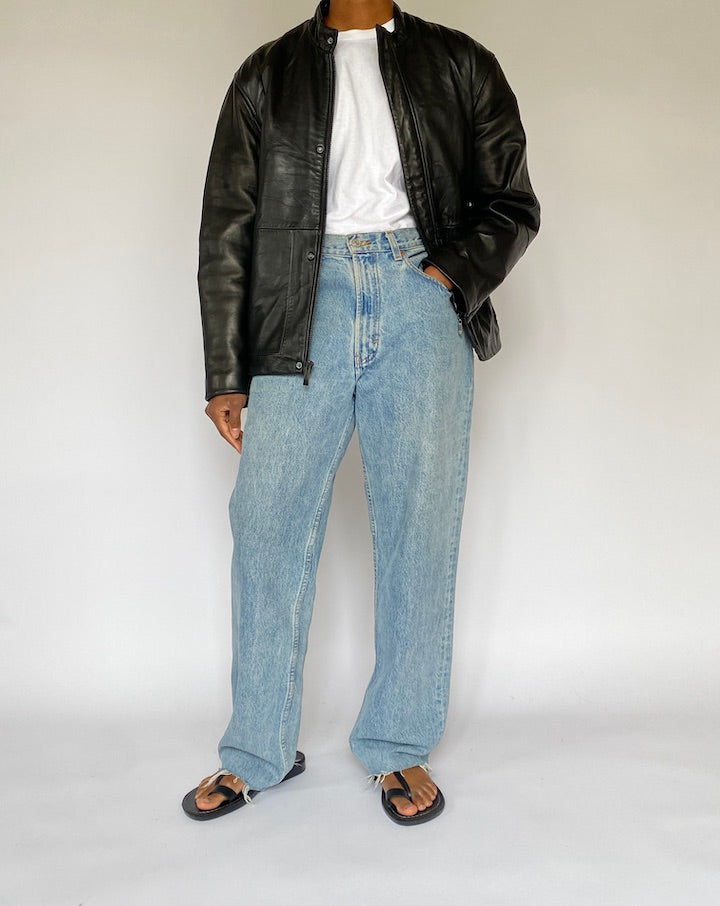 VINTAGE BLACK LEATHER JACKET 5052