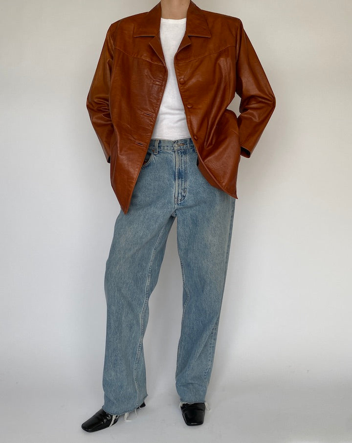 Vintage Brown Leather Jacket 5055