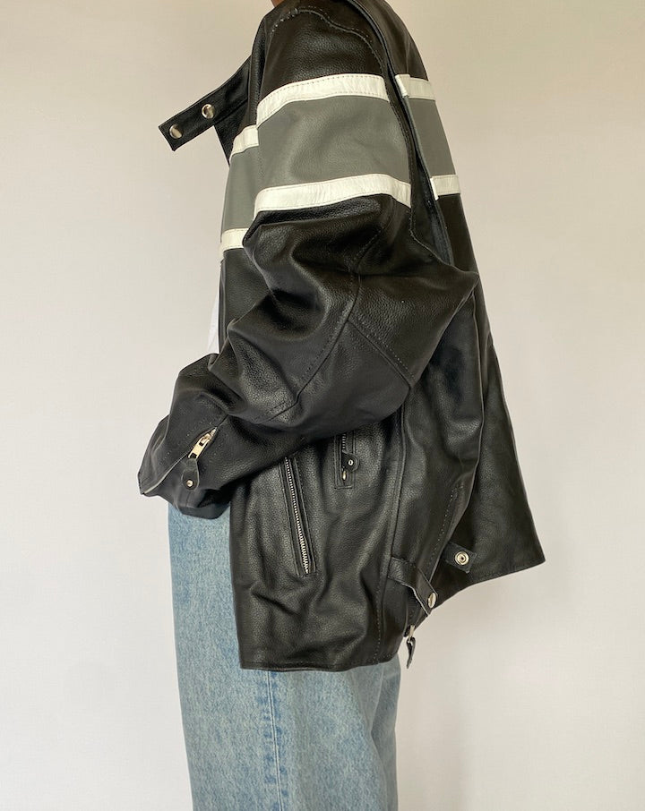 VINTAGE BLACK LEATHER JACKET 5058