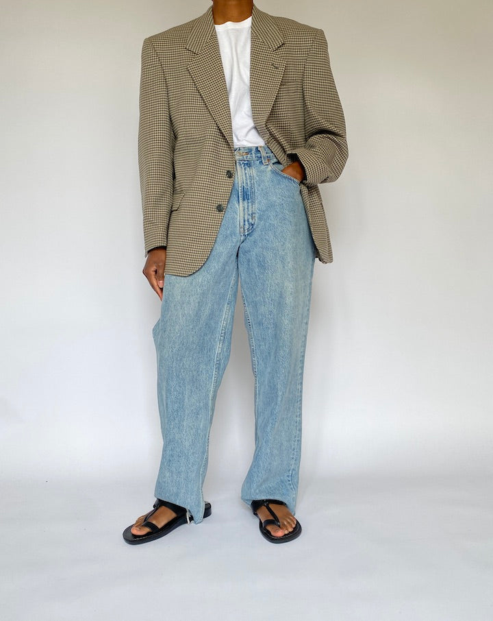 VINTAGE BEIGE SINGLE BREASTED BLAZER 5061