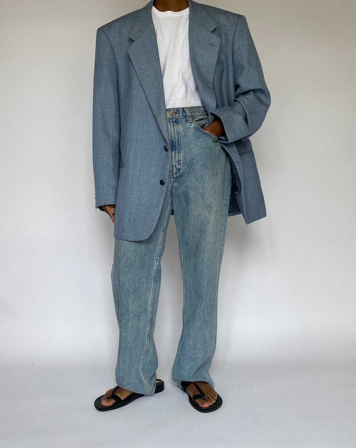 VINTAGE BLUE SINGLE BREASTED BLAZER 5062