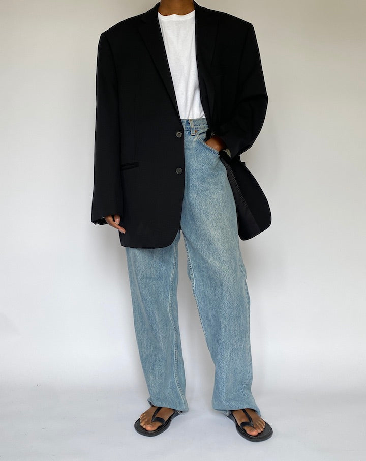 VINTAGE BLACK RALPH LAUREN BLAZER IN WOOL 5063