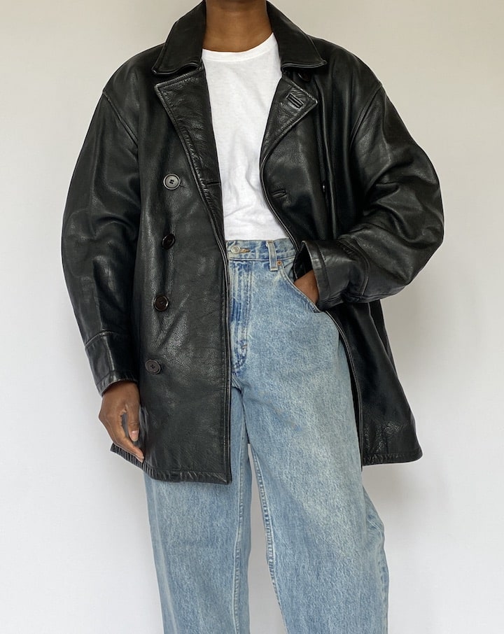 VINTAGE BLACK LEATHER JACKET 5081