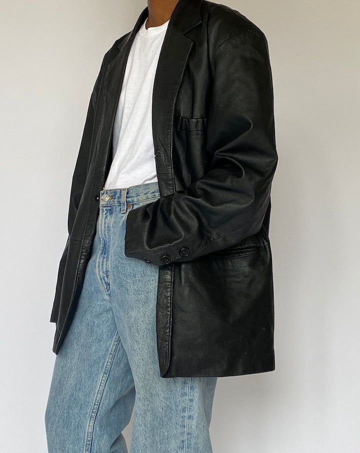 VINTAGE BLACK LEATHER JACKET 5083