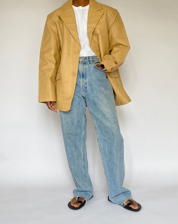 VINTAGE BEIGE LEATHER JACKET 5087