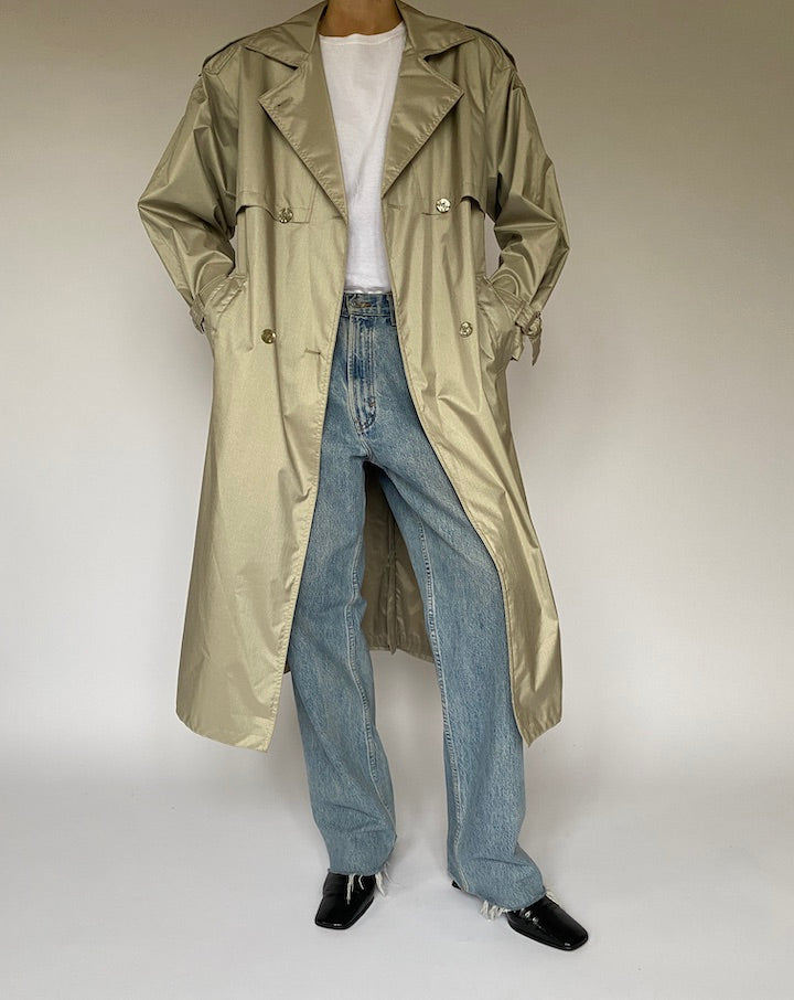 Vintage Beige Oversized Trench Coat 5112