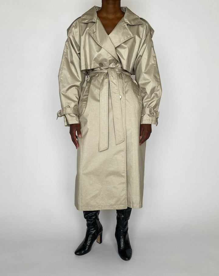 Vintage Beige Oversized Trench Coat 5112
