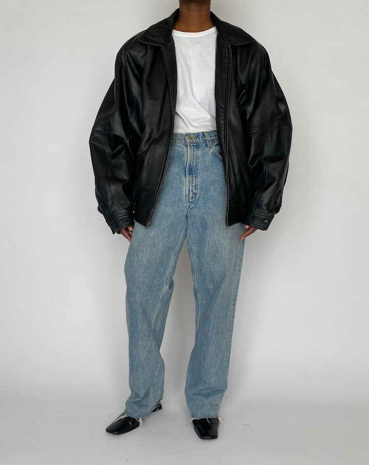 VINTAGE BLACK LEATHER JACKET 5145