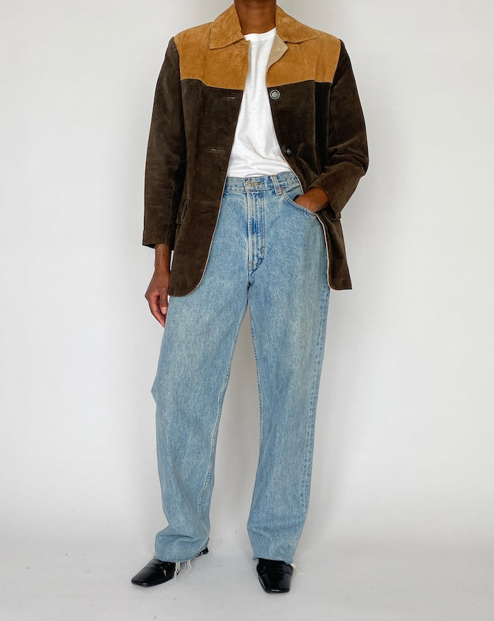 VINTAGE TWO TONED SUEDE LEATHER JACKET 5155