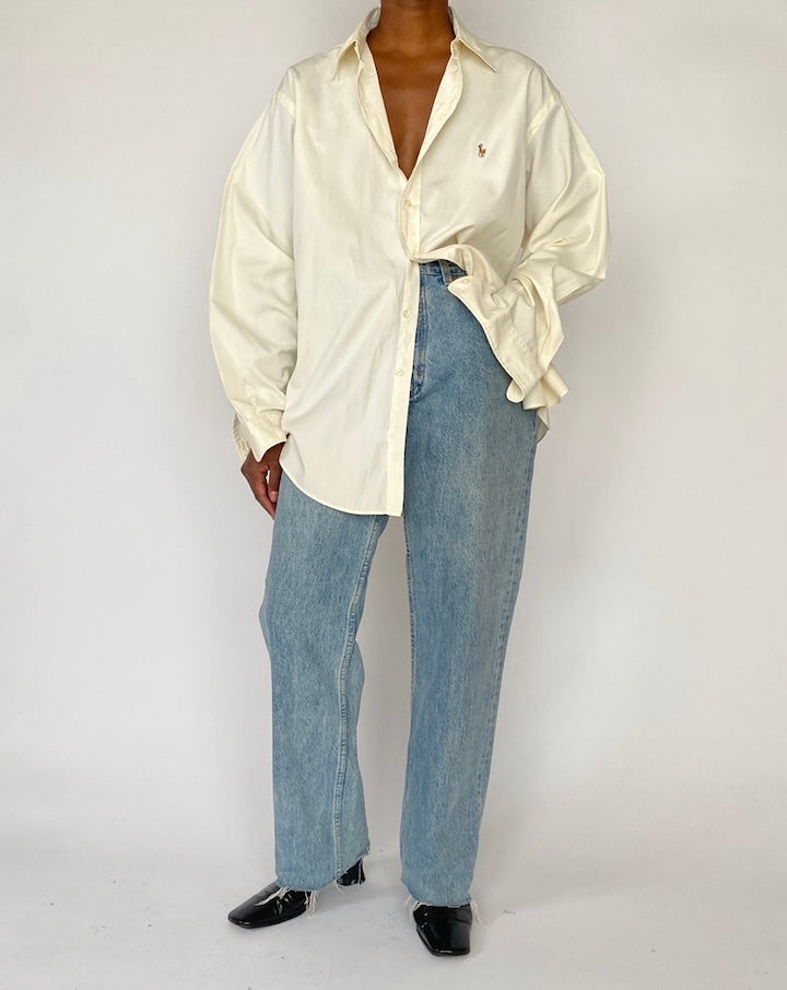 VINTAGE CREAM RALPH LAUREN SHIRT 5164