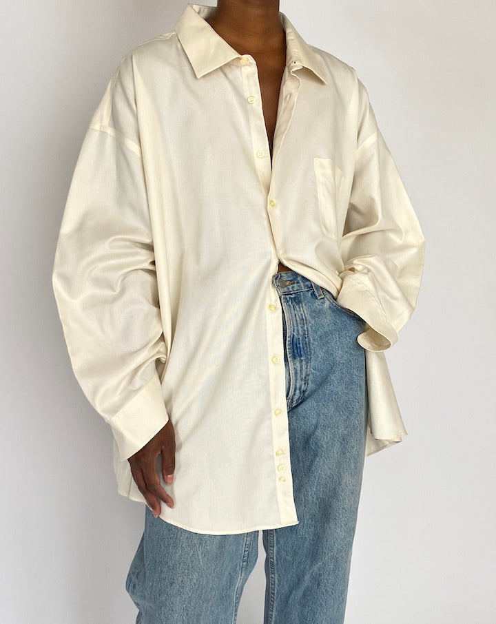 VINTAGE OFF-WHITE OVERSIZED COTTON SHIRT 5169