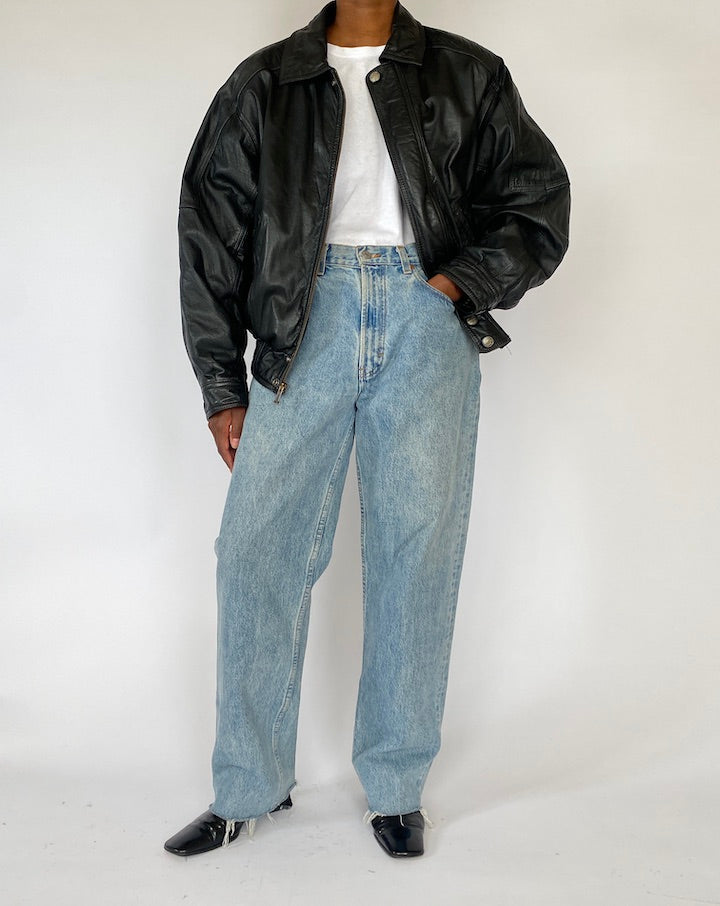 VINTAGE BLACK LEATHER JACKET 5173